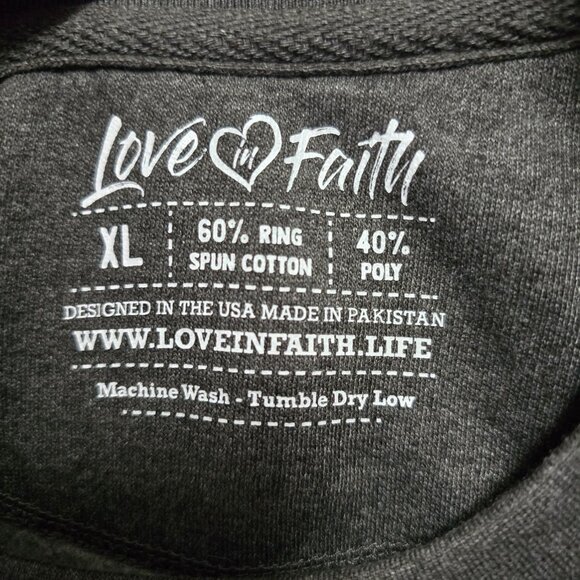 Love in Faith Fall Embroidered Football “Tis The Season” Gray Crewneck Sweater - Picture 4 of 5